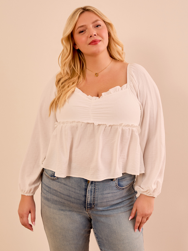 Gabriella Textured Babydoll Top - ARULA