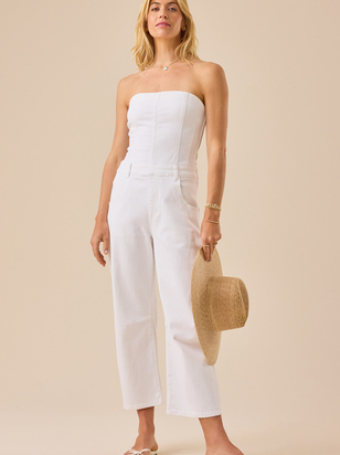 Hennley Strapless Denim Jumpsuit - ARULA