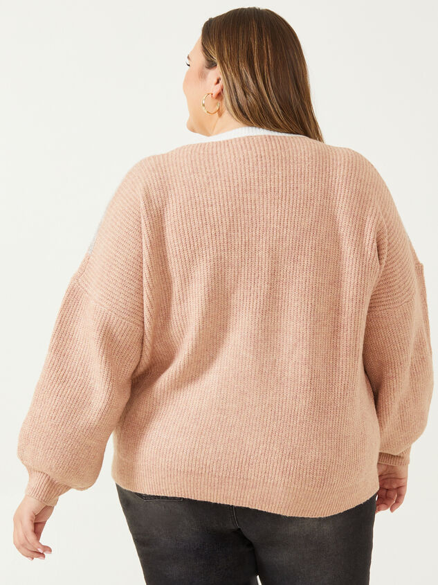 Chevron Colorblock Sweater Detail 3 - ARULA