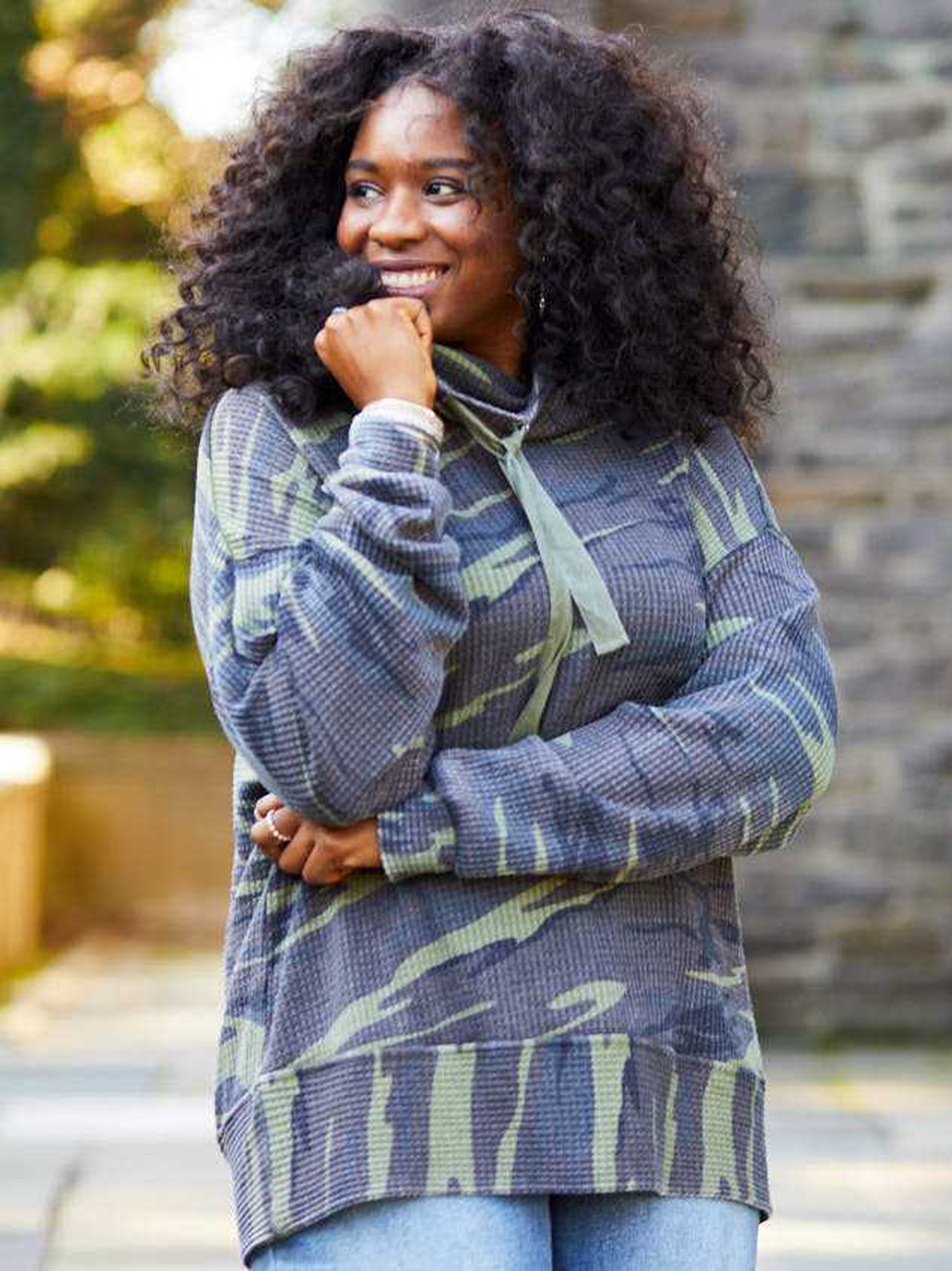Camo cowl sales neck sweater