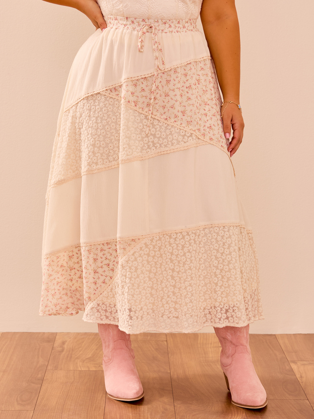 Aster Floral Midi Skirt Detail 4 - ARULA