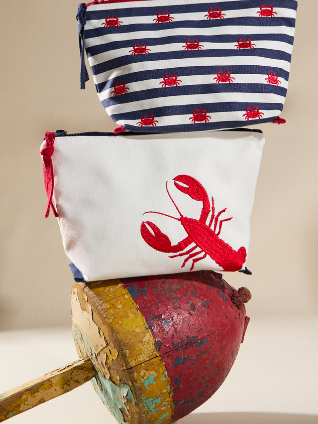 Embroidered Crabs Pouch Detail 4 - ARULA