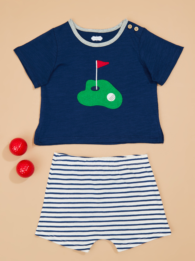 Golf Flag Patch Shirt and Short Set by Mud Pie - ARULA
