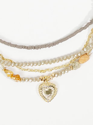 Layered Stone Bead Necklace - ARULA