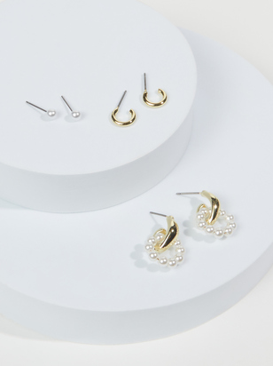 Pearl Hoop Earring Set - ARULA