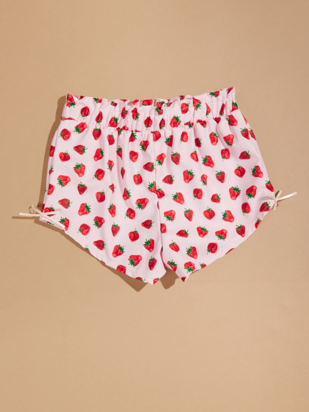 Strawberry Bow Shorts Detail 4 - ARULA