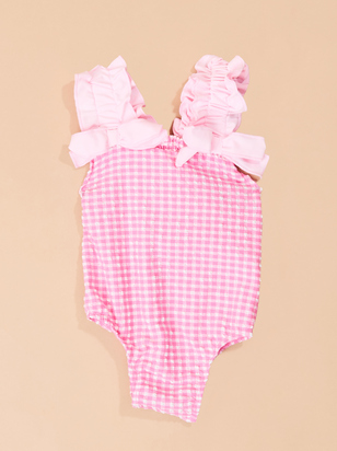 Pink Check Swimsuit by Mud Pie - ARULA - 