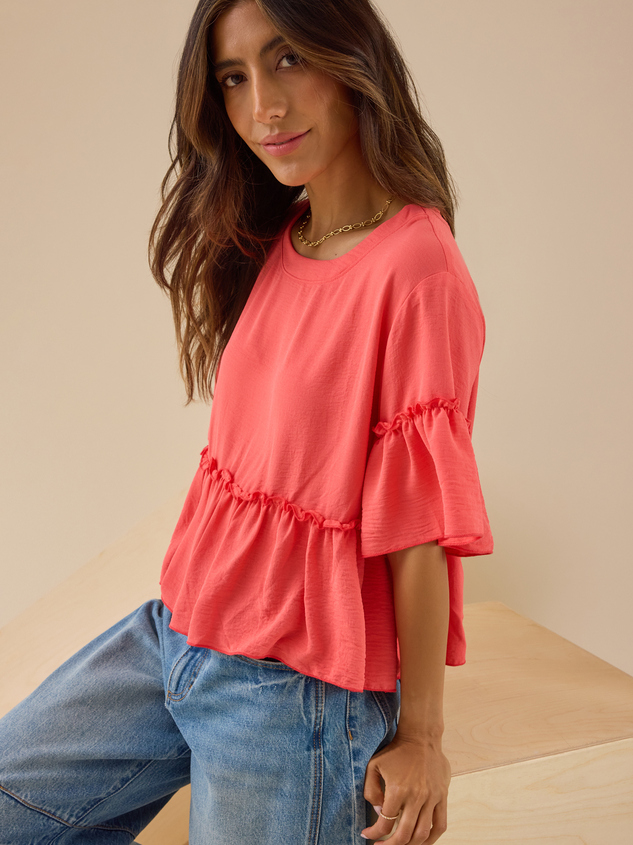Lori Ruffle Sleeve Top Detail 4 - ARULA