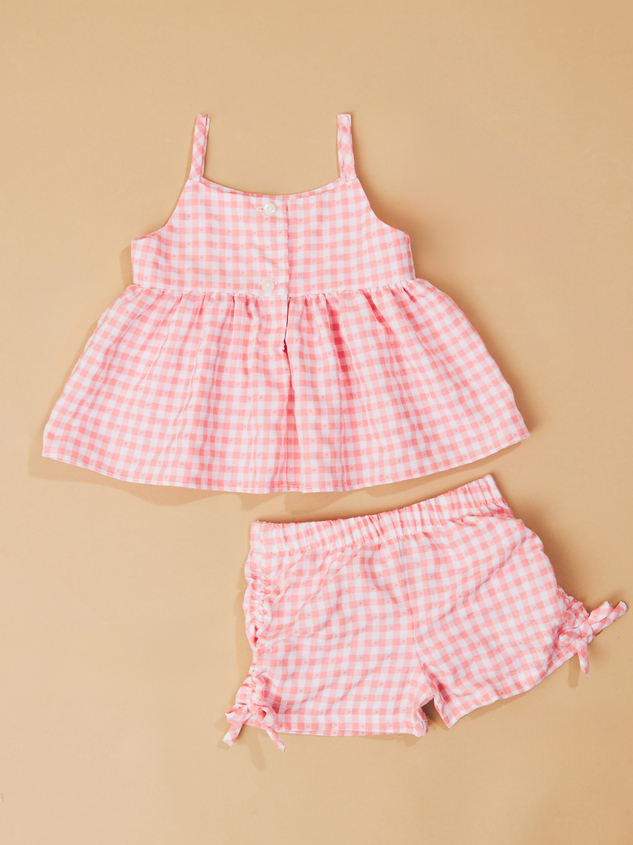 Gracie Gingham Shirt Set Detail 3 - ARULA