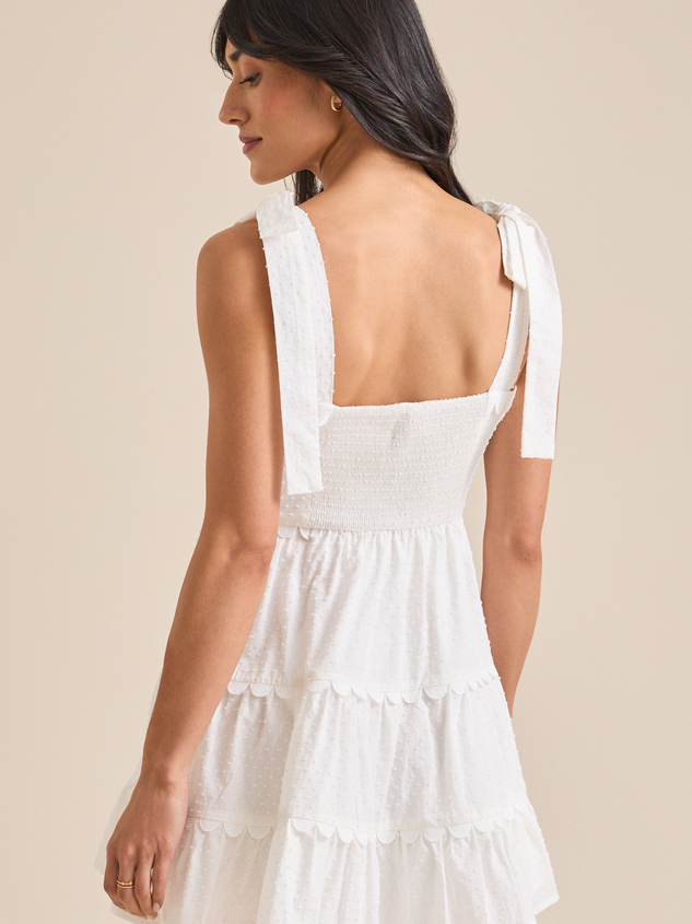 Ava Clip Dot Mini Dress Detail 3 - ARULA