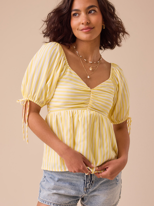 Sonia Striped Babydoll Top - ARULA