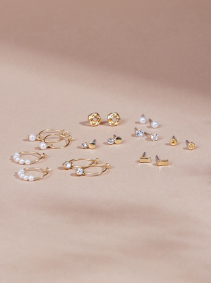 Mini Pearl & Crystal Earring Set - ARULA
