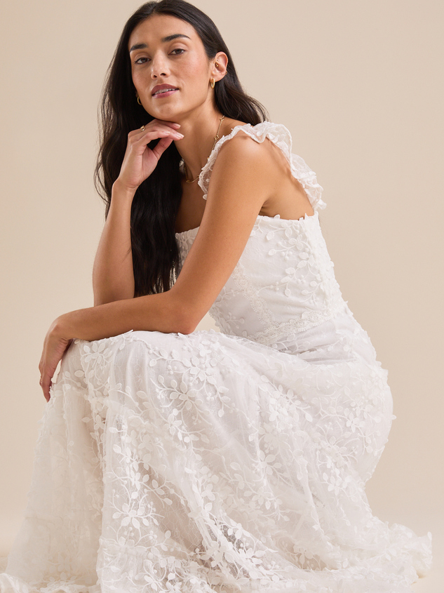 Kallie Lace Tiered Maxi Dress Detail 2 - ARULA