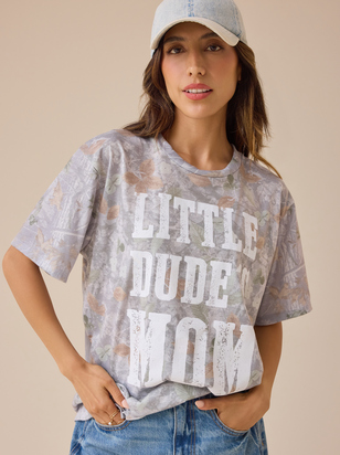 Little Dude's Mom Camo Graphic Tee - ARULA