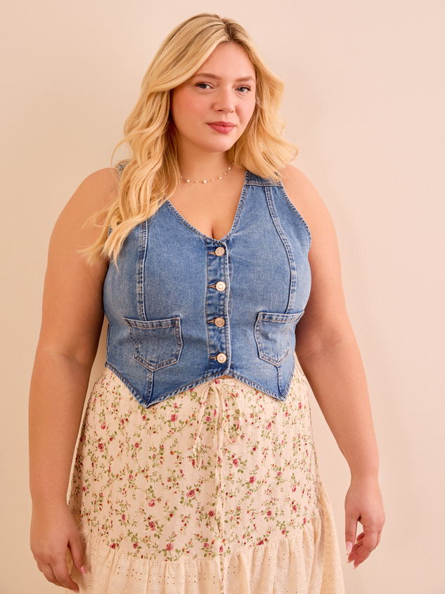 Wren Denim Vest Detail 2 - ARULA
