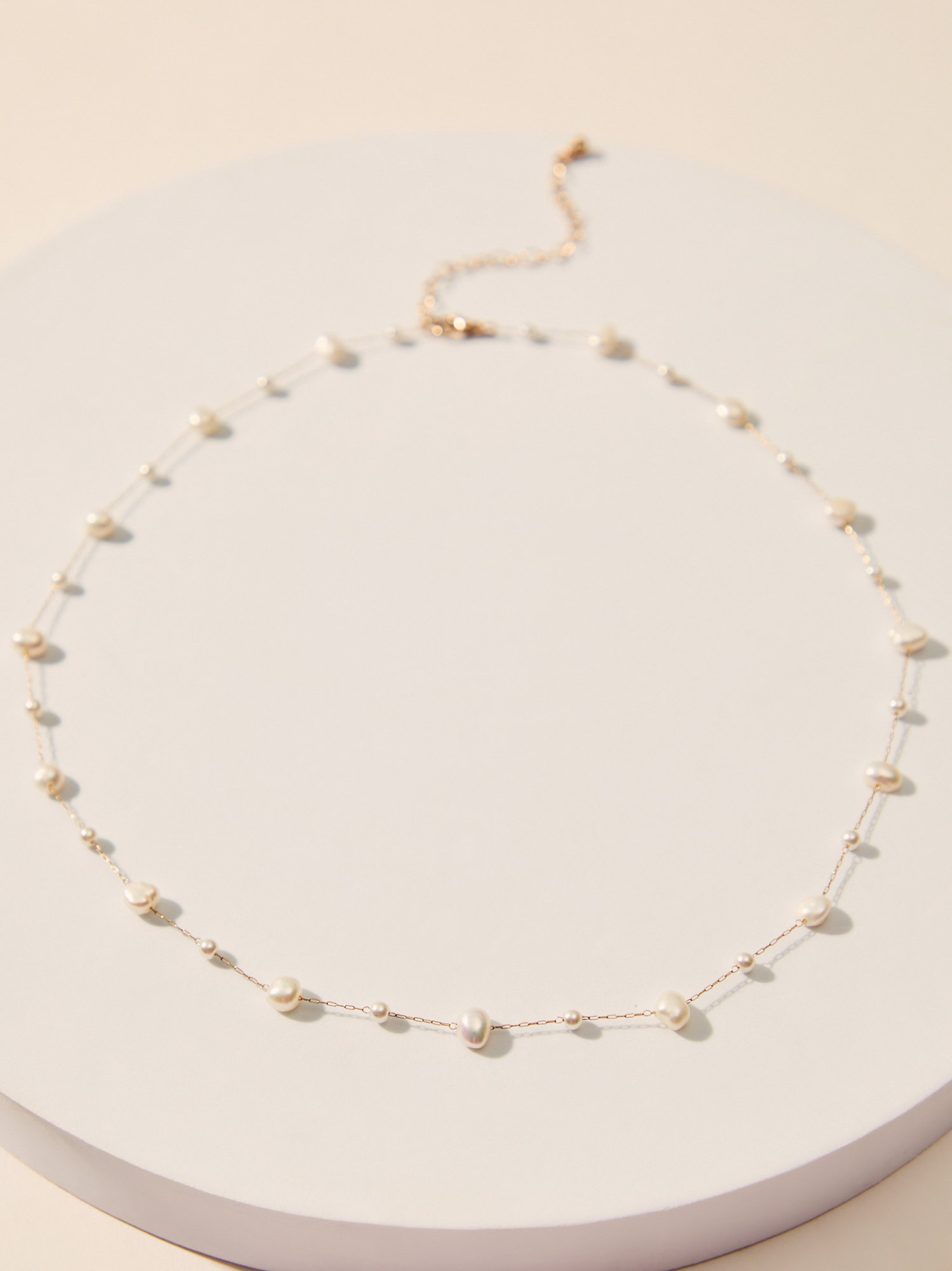 Dainty Pearl Stone Choker Necklace in Gold | Altar'd State