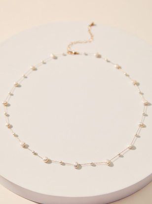 Dainty Pearl Stone Choker Necklace - ARULA