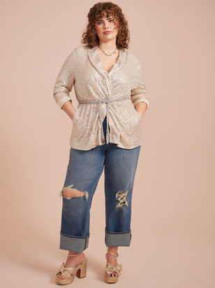 Brynn Destructed Wide Leg Jeans - ARULA