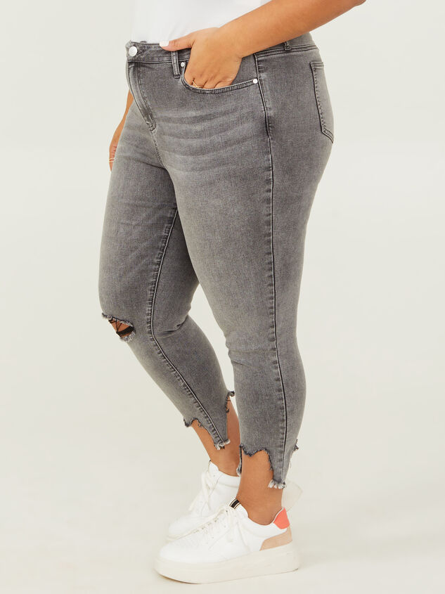 Incrediflex 26" Raw Hem Skinny Jeans Detail 3 - ARULA