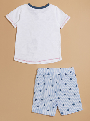 Sailboat Tee and Striped Shorts Set by Mudpie - ARULA