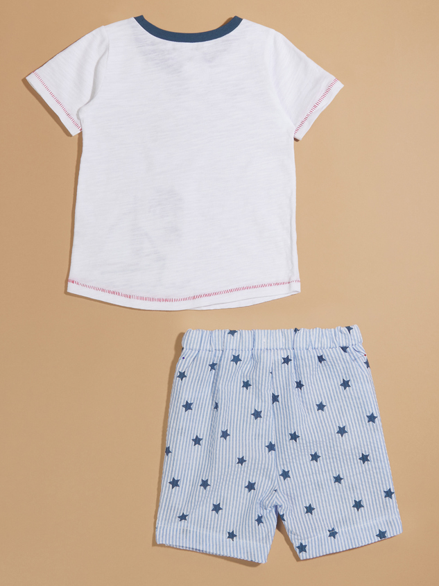 Sailboat Tee and Striped Shorts Set by Mudpie Detail 2 - ARULA