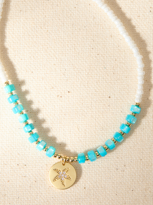 Turquoise Starfish Beaded Necklace - ARULA