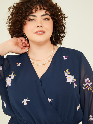 Izzy Floral Embroidered Romper - ARULA