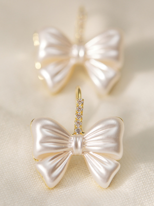 18K Gold Bow Charm Earrings - ARULA