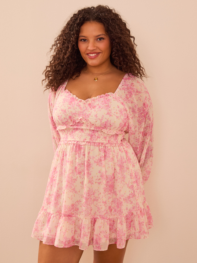 Adeline Long Sleeve Floral Mini Detail 2 - ARULA