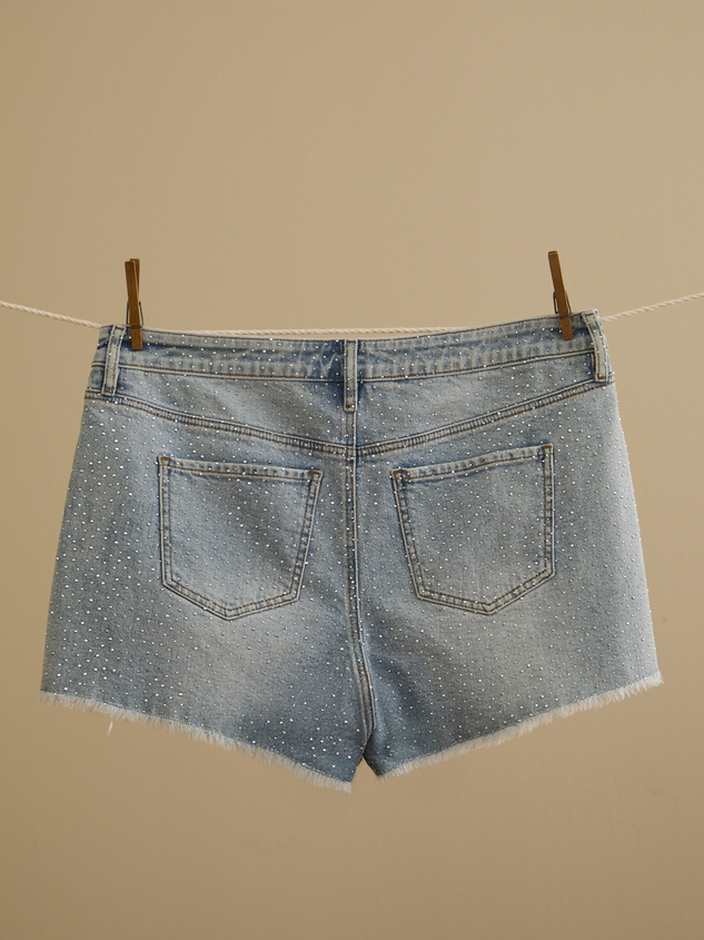 Sally Sparkle Denim Short Detail 3 - ARULA