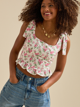 Ashlin Floral Corset Peplum Top - ARULA - 