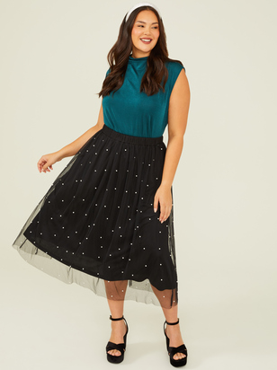 Greta Pearl Tulle Maxi Skirt - ARULA