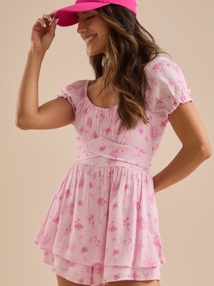 Haisley Floral Crossover Romper - ARULA - 