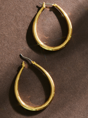 18K Gold Oval Hoop - ARULA