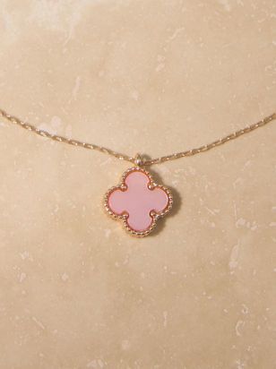 Pink Clover Charm Necklace - ARULA - 