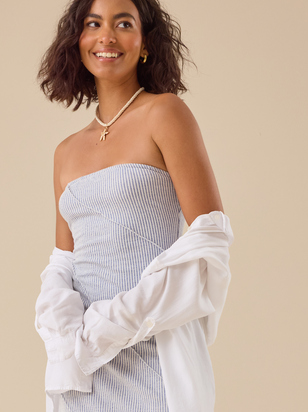 Emily Striped Midi Dress - ARULA