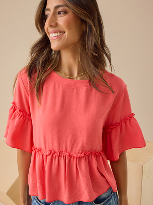 Lori Ruffle Sleeve Top - ARULA