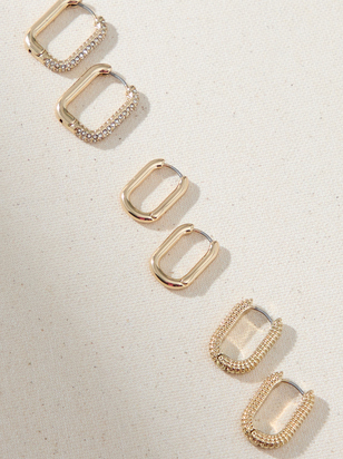 Oval Hoop Earring Set - ARULA