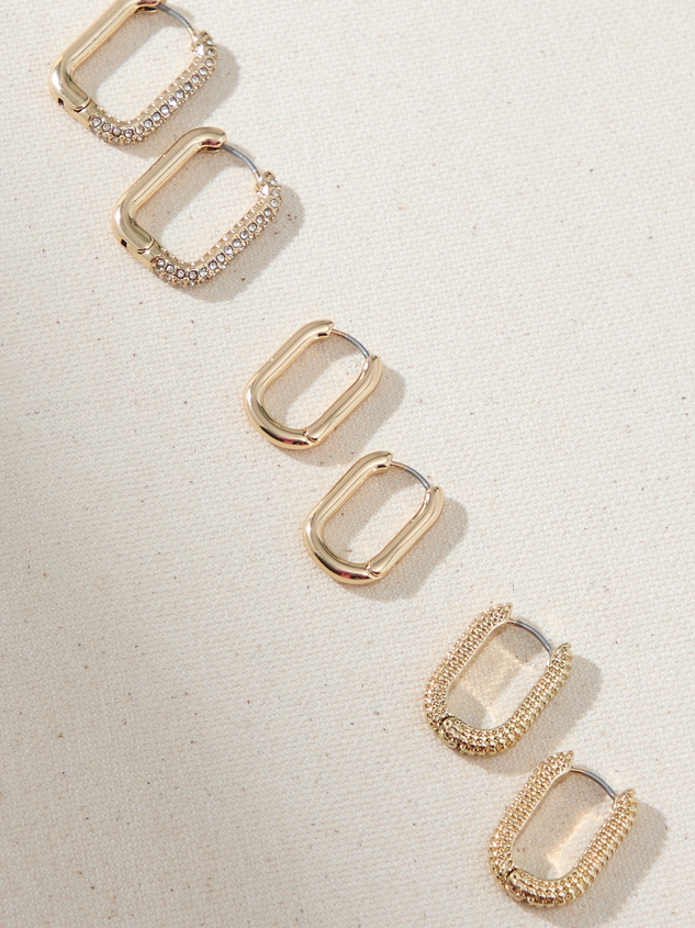 Oval Hoop Earring Set Detail 2 - ARULA