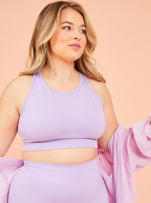 Seamless Ribbed Strappy Sports Bra - ARULA
