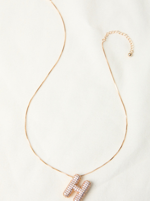18K Gold Monogram Charm Necklace - H - ARULA
