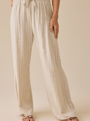 Shelly Striped Linen Pants - ARULA