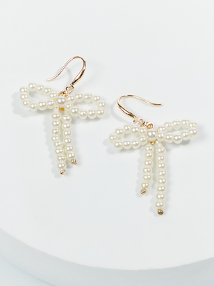 Josie Pearl Bow Earrings - ARULA