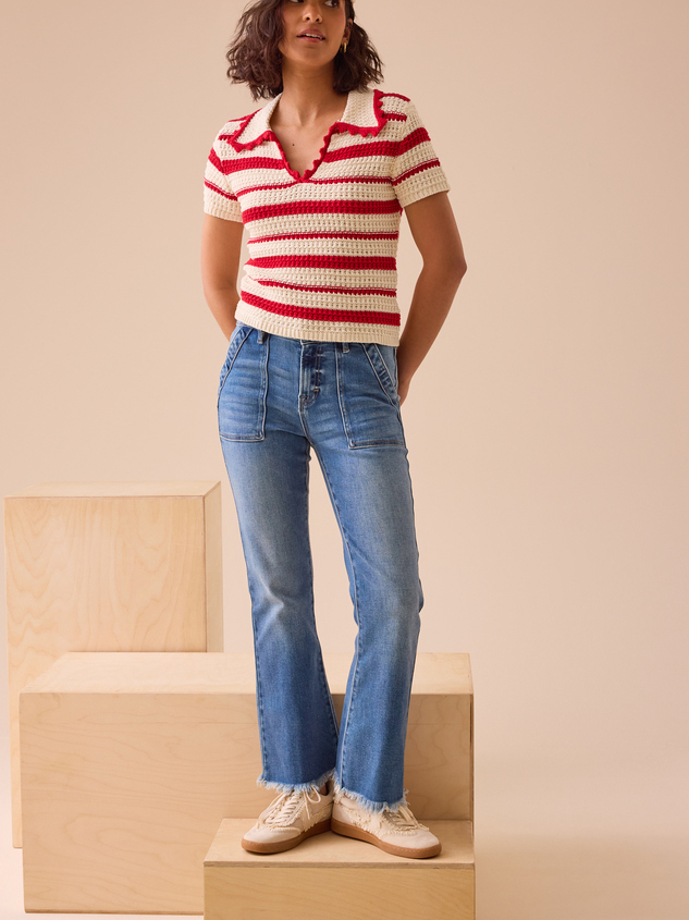 Jaylyn Front Pocket Crop Jeans Detail 6 - ARULA