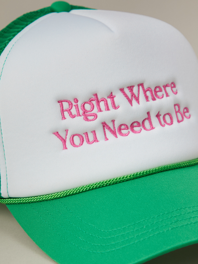 Where You Need To Be Trucker Hat Detail 2 - ARULA