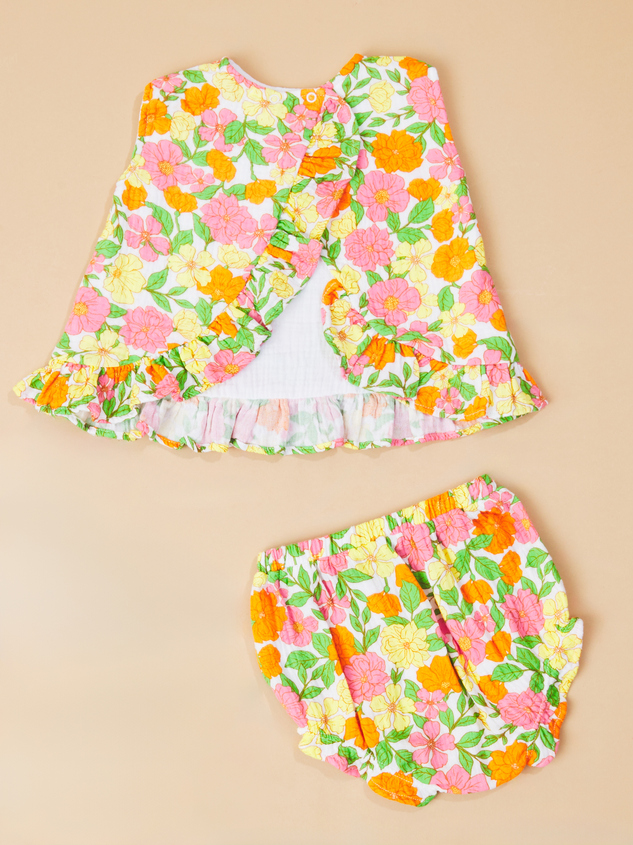 Retro Floral Ruffle Set Detail 3 - ARULA