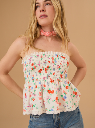 Carly Floral Smocked Tube Top - ARULA - 