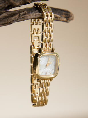 Square Face Thin Link Watch - ARULA - 