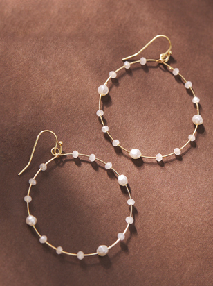 Open Glass Bead Pearl Dangle - ARULA - 