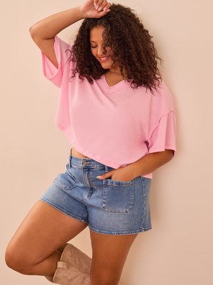 Cropped Urban Ribbed Tee - ARULA